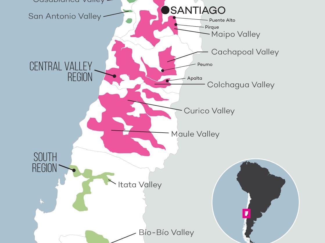 Peta dari central valley Chile