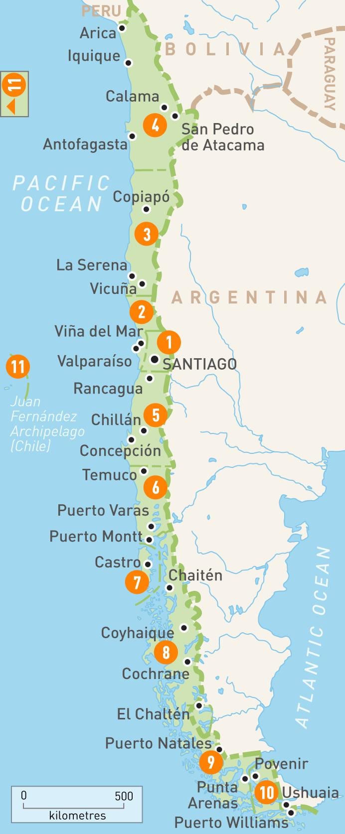 Chile provinsi peta