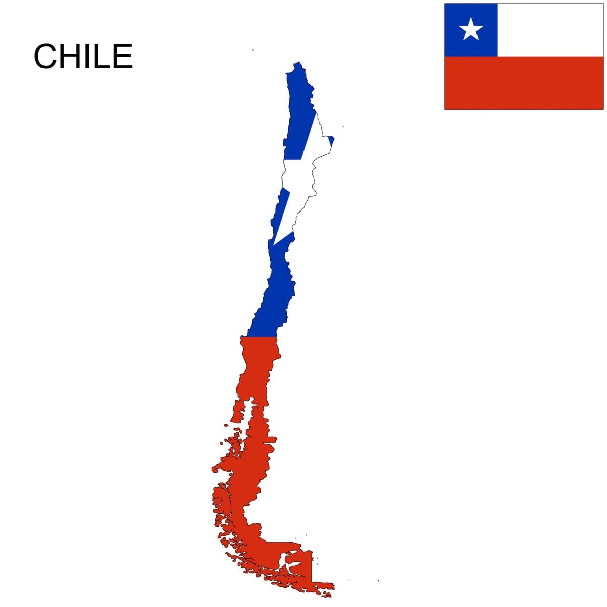 Chile peta bendera