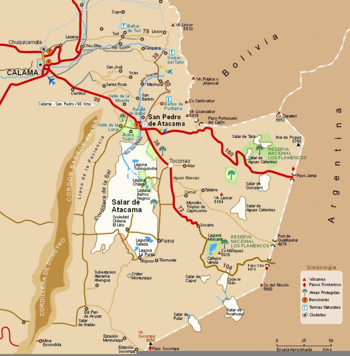 gurun atacama Chile peta