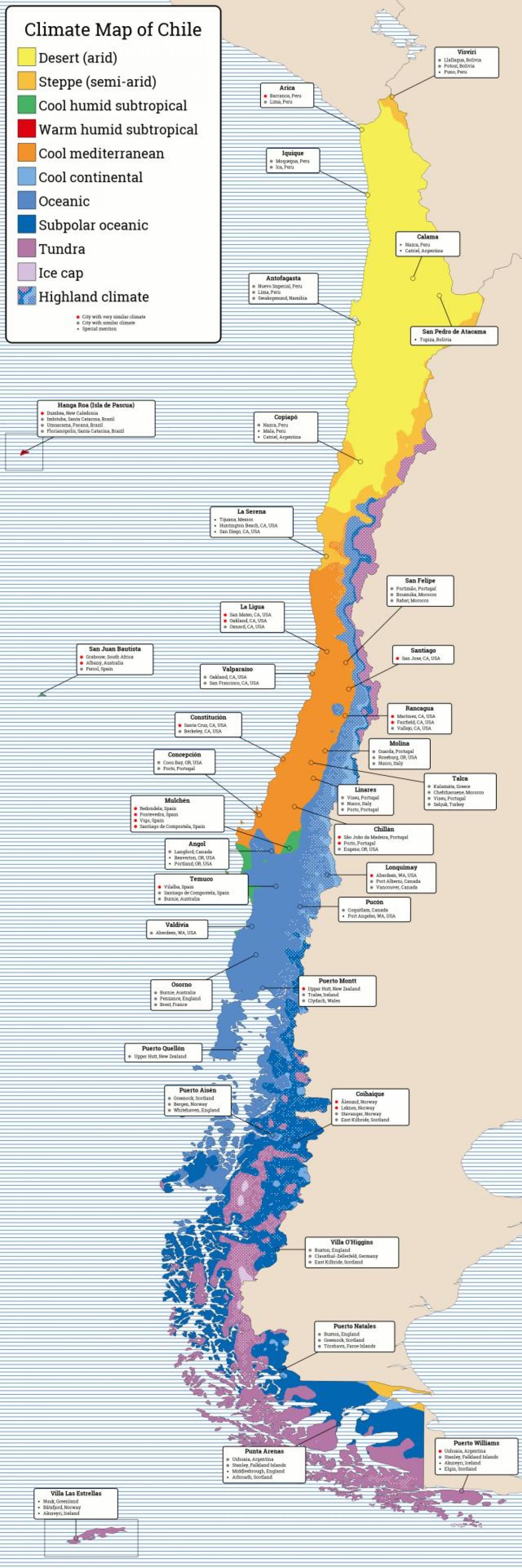 Peta dari Chile iklim