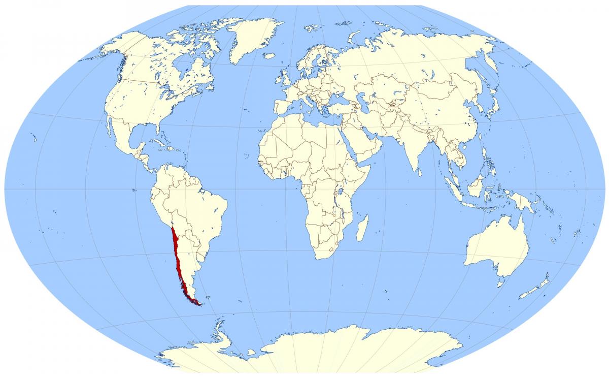 peta dunia yang menunjukkan Chile