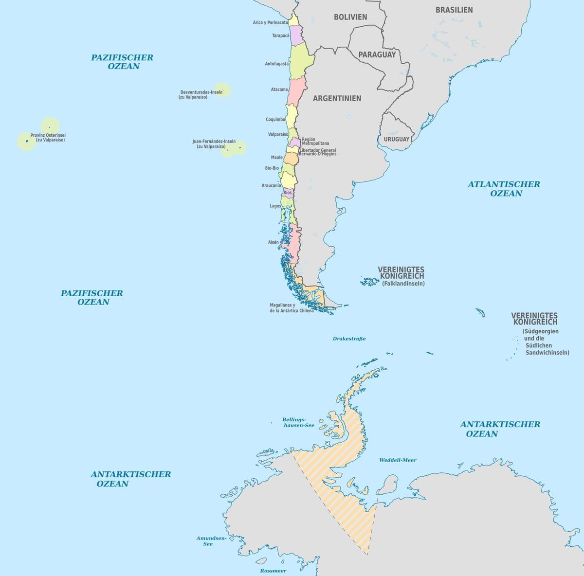 Peta dari Chile kepulauan