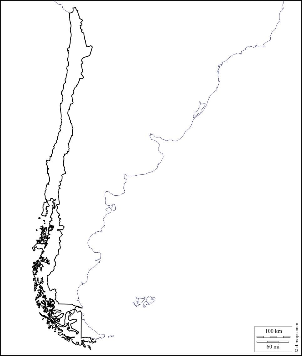peta kosong dari Chile