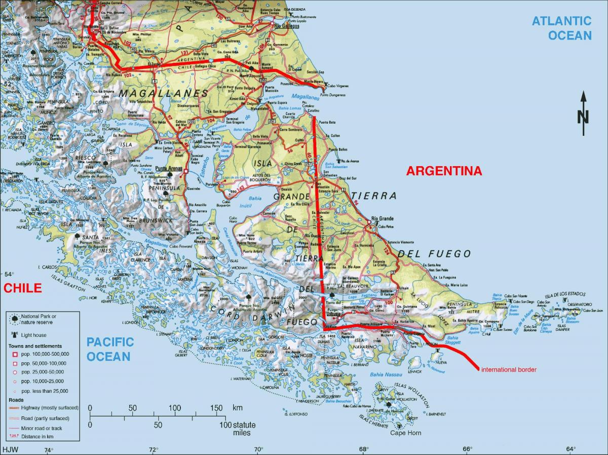 selatan Chile peta