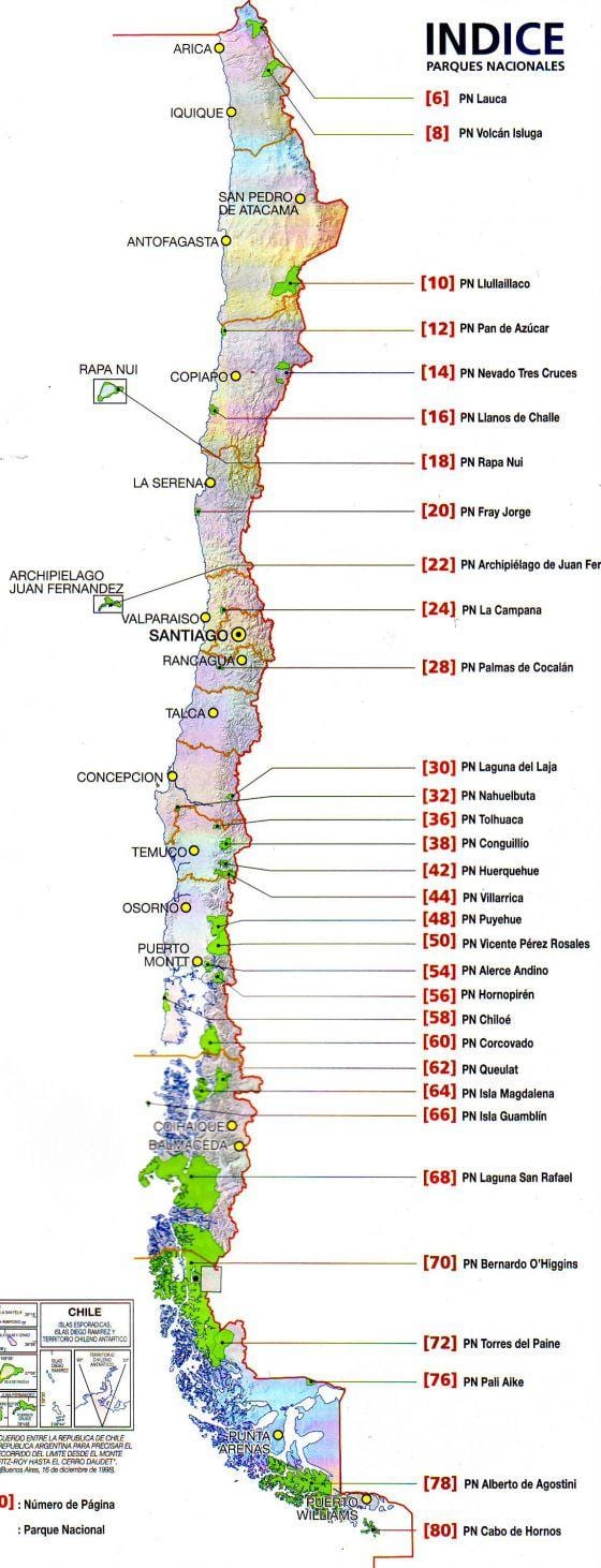 Peta dari Chile sungai