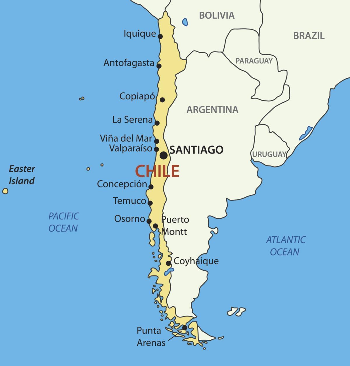 Peta dari negara Chile