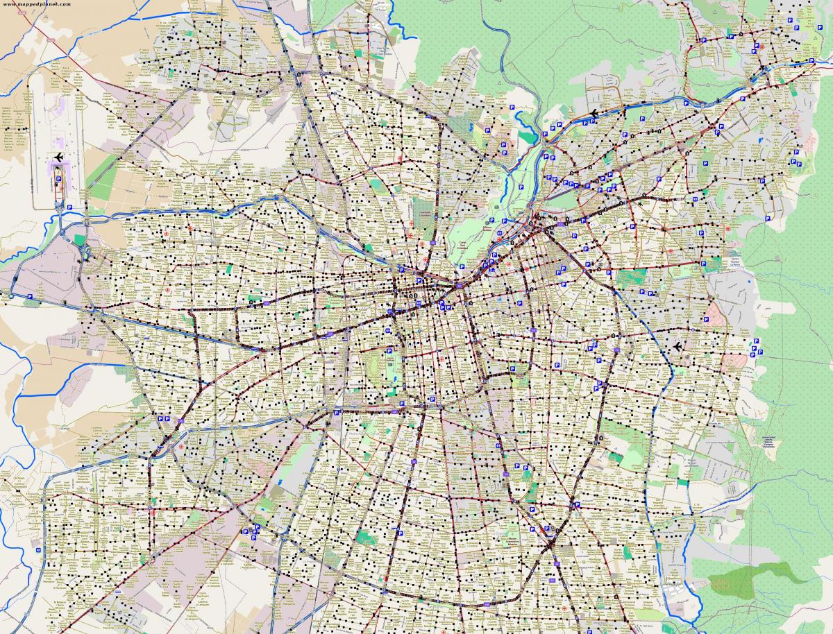 peta kota santiago Chile
