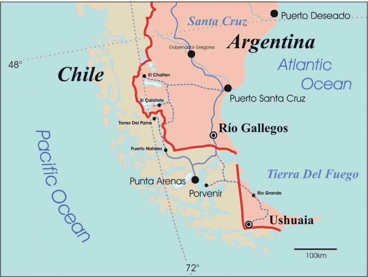 Peta dari patagonia Chile