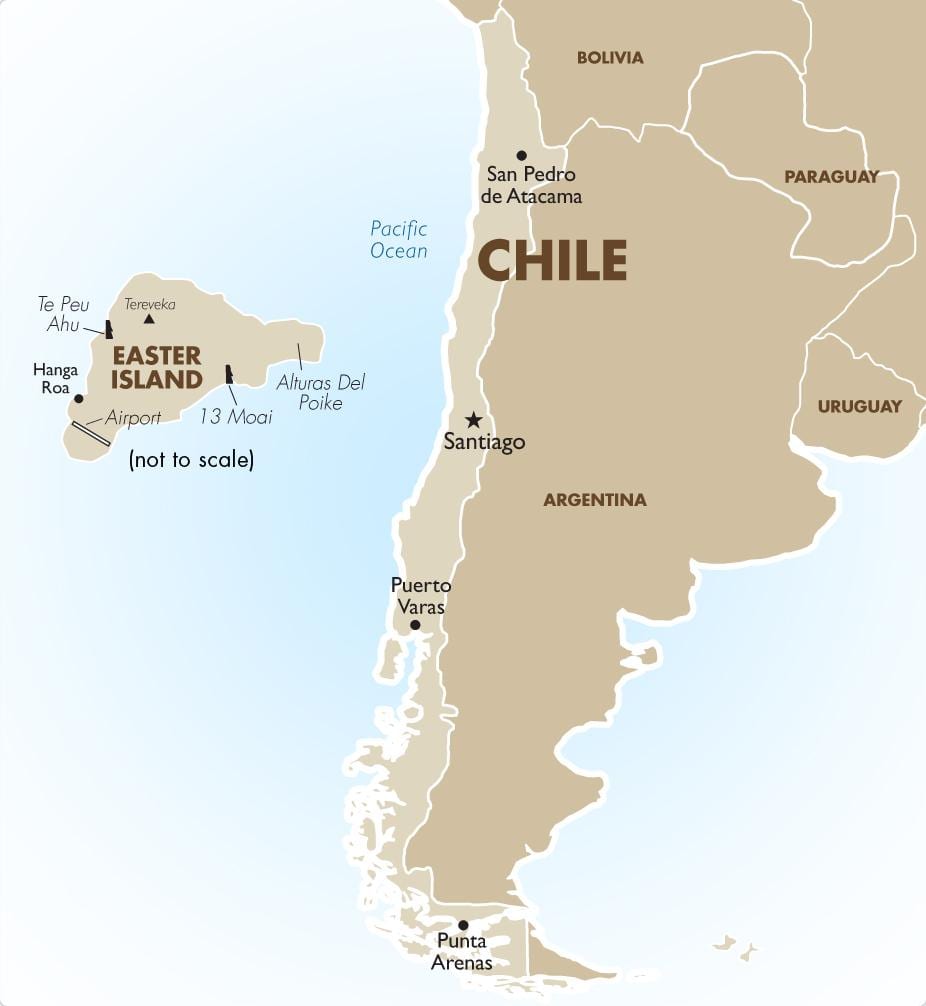 peta dari Chile termasuk pulau paskah