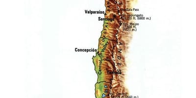Chile elevasi peta