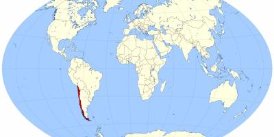 Peta dunia yang menunjukkan Chile