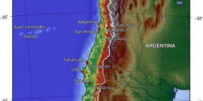 Gunung-gunung di Chile peta