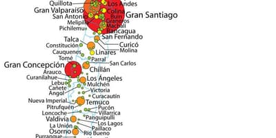 Chile kepadatan penduduk peta