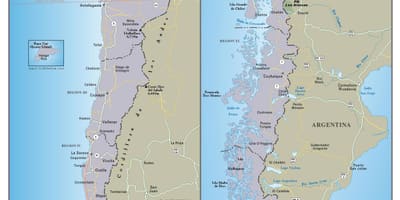 Peta dari Chile perjalanan