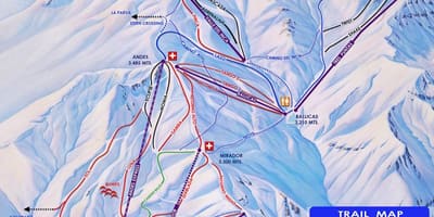 Peta dari Chile resor ski