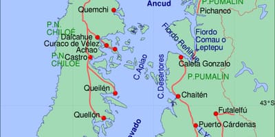 Peta dari chiloe, Cile